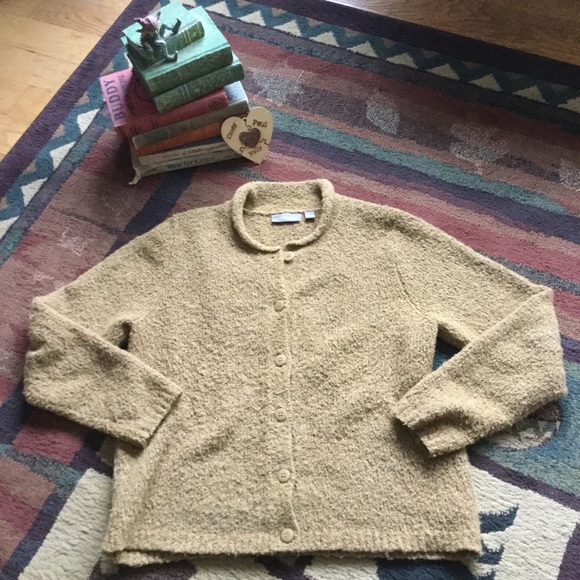croft & barrow Sweaters - ⚜️ Croft & Borrow Boucle' Cardigan Dijon Mustard EPLC Sz M-XL  IMO